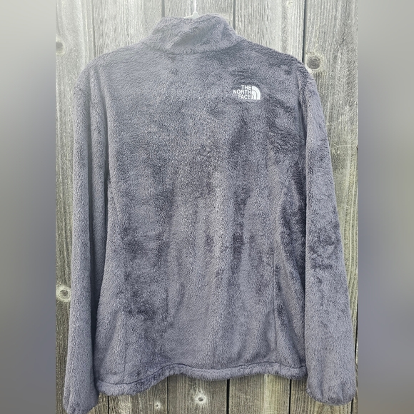The North Face Fleece Jacket Womens Gray Fuzzy Full Zip Coat - Picture 3 of 3